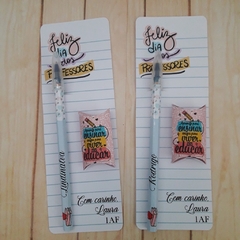 kit com 10 Canetas Personalizada Dia Dos Professores Com Nome - comprar online
