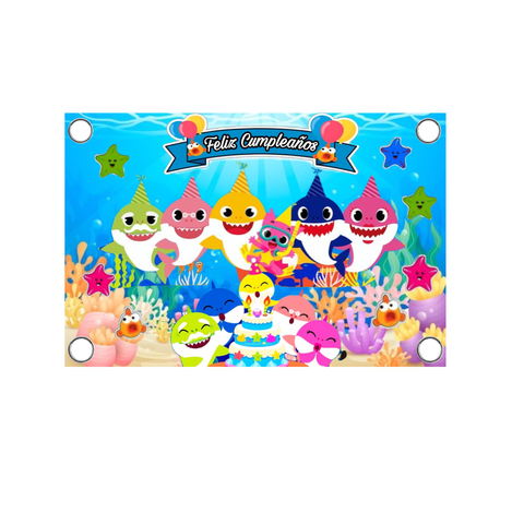 Lona de 200x150cm para Decoración de Baby Shark - comprar en línea