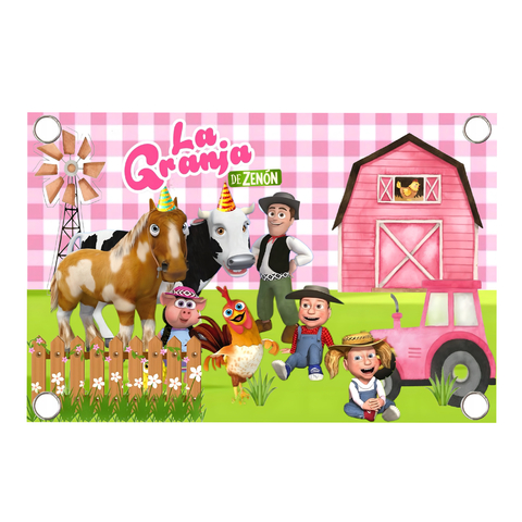 Lona de 200x150cm para Decoración de La Granja de Zeñon Niña Rosa. - comprar en línea