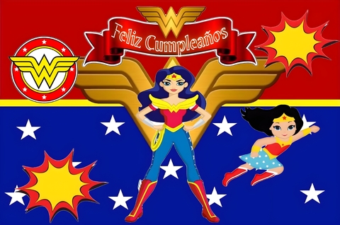 Lona de 200x150cm para Decoración de Mujer Maravilla Liga de la Justicia - comprar en línea