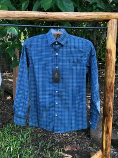 Camisa Masculina - Azul e Verde