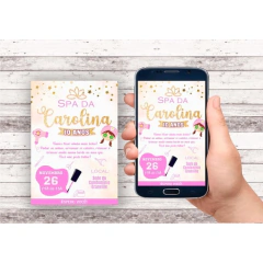 Convite Virtual - Spa Dourado e Rosa