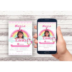 Convite Virtual Unicornio (com Foto)