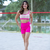 Conjunto de Short Rosa + Nude Top Costas Nuas Runner - loja online