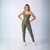 Conjunto Top + Legging Canelado Verde Militar Ombro único - comprar online