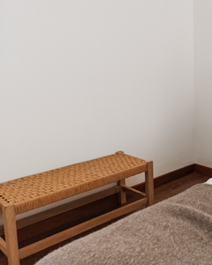 Banco de madera y trenzado en kraf - comprar online