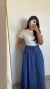 Saia Eduarda Estampada - Azul - comprar online
