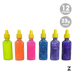Cola Colorida Glitter 12 Cores 23g Cada Acrilex - comprar online