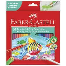 Estojo com 24 Ecolápis de cor FABER-CASTELL Aquarelável