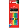Lápis De Cor Faber Castell 10 Cores Neon Ecolapis Sextavado