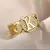 Anel Letra Feminino Ajustável Banhado a Ouro 18k Todas as LETRAS