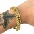 Pulseira 14mm Grumet Fecho Marcação 750 Banhado a Ouro 18k