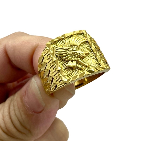 Anel Águia Banhado A Ouro 18k