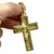 Pingente Cruz Face De Cristo Cravejado (G) Banhado A Ouro 18k