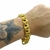 Pulseira 12mm Friso Triplo Banhado a Ouro 18k