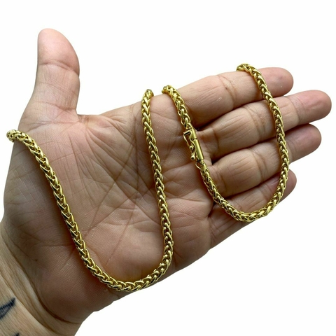 Corrente 5mm Peruano Banhado A Ouro 18k
