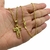 Corrente 2mm Cadeado + Pingente Cruz Face de Cristo Banhado A Ouro 18k