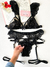 CONJUNTO SENSUAL SEM BOJO E SEM ARO E CINTA LIGA PRETO - Fina Flor Lingerie