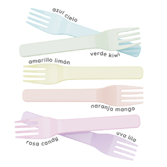 Tenedores sublimables colores pastel - comprar online