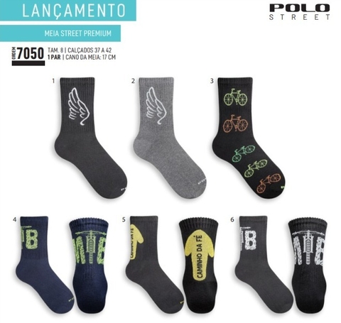 UM PAR DE MEIA STREET PREMIUM CANO ALTO - MARCA POLO - MEIA UNISSEX ESPORTIVA | 37 ao 42