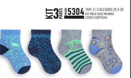 3 PARES DE MEIA KIDS MENINO - MARCA POLO - 25 AO 28
