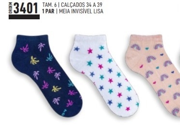 UM PAR DE MEIA INVISÍVEL SPORT - MARCA POLO - 34 AO 39