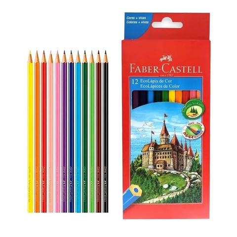 LÁPIS DE COR FABER-CASTELL ECOLÁPIS 12 CORES/CÓD.7899229