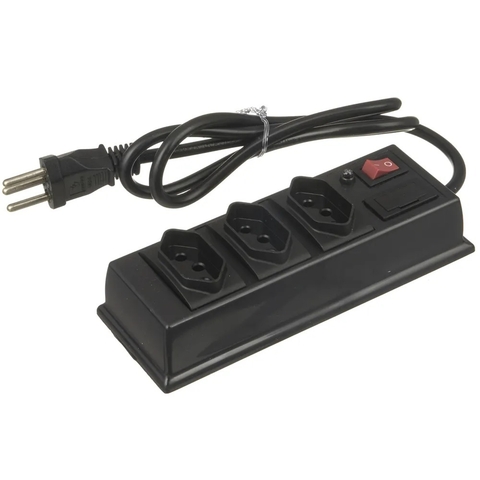 FILTRO DE LINHA 3 TOMADAS PRETO ABS / CÓD.29190