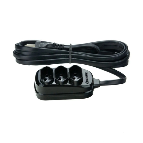 EXTENSÃO DE 10 METROS TRIPOLAR PRETA COM 3 TOMADAS / CÓD.29205