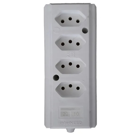 TOMADA EM BARRA 4 SAÍDAS 2P+T 10A / CÓD.30951