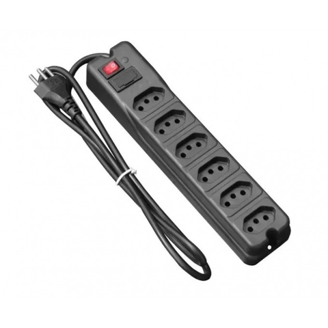 FILTRO DE LINHA 6 TOMADAS PRETO ABS / CÓD.29203