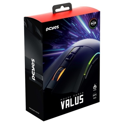 MOUSE GAMER PCYES VALUS- 12400 DPI-RGB-8 POTÕES/CÓD.7912833