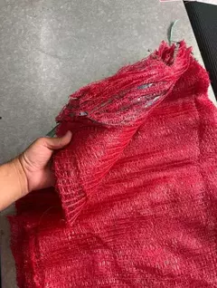 Saco Raschel Vermelho Para Legumes Pacote C/100 - Apolo Embalagens
