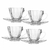 Conjunto de 4 Xícaras de Chá + Pires em Cristal Ecológico Radial 180ml