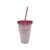 Vaso Acrílico Con Gel Refrigerante Diseño Flamenco Con Tapa Y Sorbete 500ml