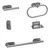 Set X5 Piezas Accesorios Baño Linea London Acero Mozart