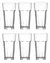 Pack X 6 Vasos Agua "Aras" De Vidrio Con Facetado 360ml