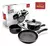 Set Bateria Sarten + 2 Cacerolas Antiadherente Roswell Black