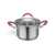 Cacerola Acero Inox. 24 Cm Tapa De Vidrio Fondo Triple Capa