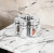 Set X6 Especieros De Vidrio Y Acero Con Base Metal Crystal Rock - comprar online