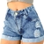 Shorts Jeans Cintura Alta Destroeyd Bermuda De Mulher Top