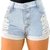 Kit 2 Short Feminino Jeans Bermuda Cintura Alta Premium