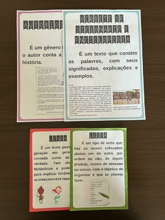 Combo de 40 Cartazes e 40 Textos para o caderno dos Gêneros Textuais na internet