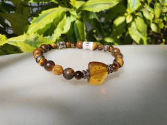 Pulsera ámbar y ojo de tigre