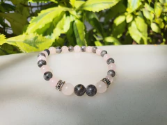 Spectrolite & Rose Quartz Bracelet