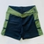 Short Slim recorte na lateral - Preto C/Verde musgo