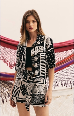 CROPPED COM MANGAS- OFF WHITE - comprar online
