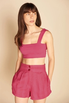 SHORT PREGAS JACQUARD - HOT PINK - comprar online