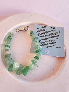 Pulsera Piedras Naturales "CUARZO VERDE" (P218) - comprar online