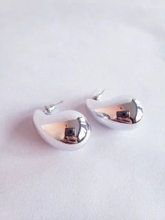 Aros Acero Blanco "Gota" (AAB336) [mediano]